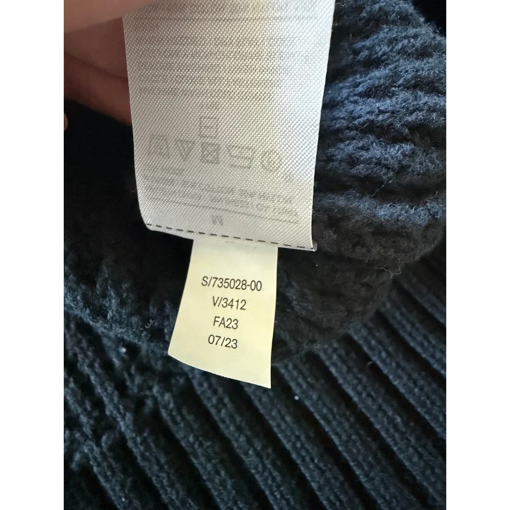 Banana‎ Republic Mens NavyWaffle Knit Shawl Collar Button Sweater Medium FA23